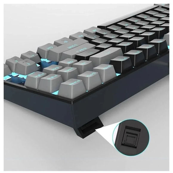 MageGee 75% Mechanical Gaming Keyboard Black Gray LED Backlit Key USB + Red Keys - Picture 9 of 12
